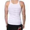 Dolce & Gabbana White Cotton DG Sleeveless Round Neck T-shirt