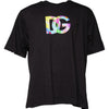 Dolce & Gabbana Black Logo Print Cotton Crew Neck T-shirt