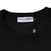 Dolce & Gabbana Black Logo Print Cotton Crew Neck T-shirt