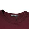 Dolce & Gabbana Maroon Logo Print Cotton Crew Neck T-shirt