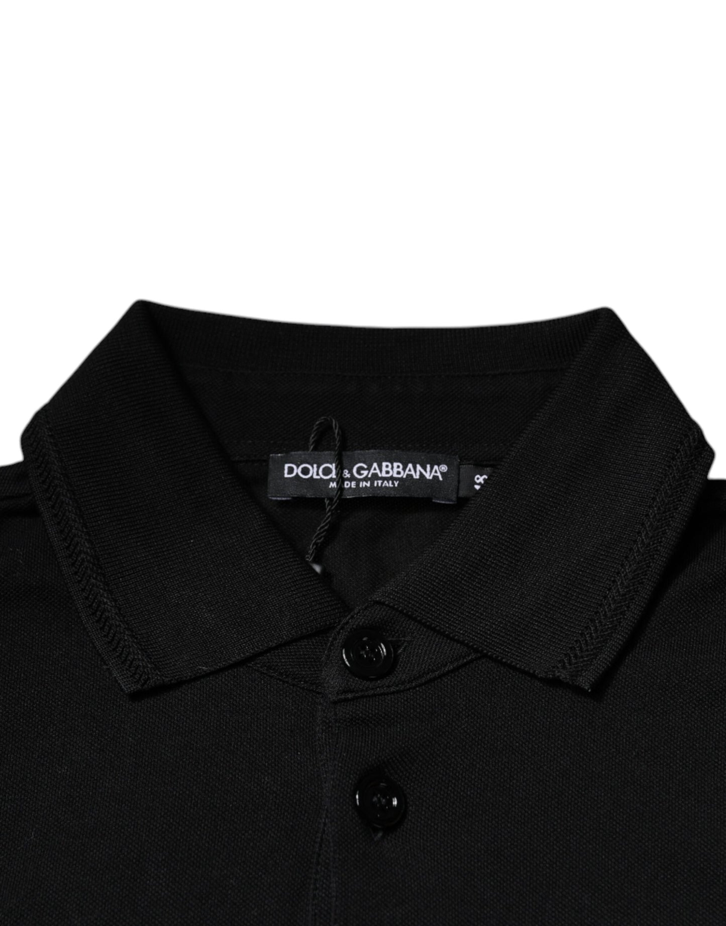 Dolce & Gabbana Black Collared Short Sleeves Polo T-shirt