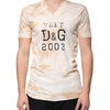 Dolce & Gabbana Beige Graphic Print Cotton V-neck T-shirt