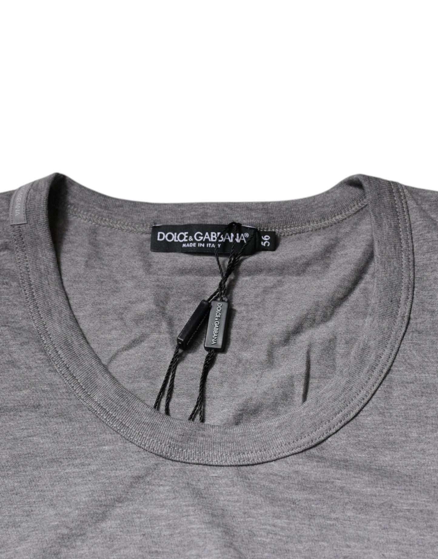 Dolce & Gabbana Gray Cotton Crew Neck Short Sleeves T-shirt