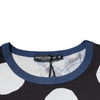 Dolce & Gabbana Black White Printed Cotton Crew Neck T-shirt