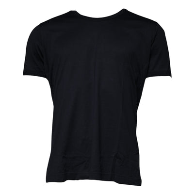 Dolce & Gabbana Black Cotton Crew Neck Short Sleeves T-shirt