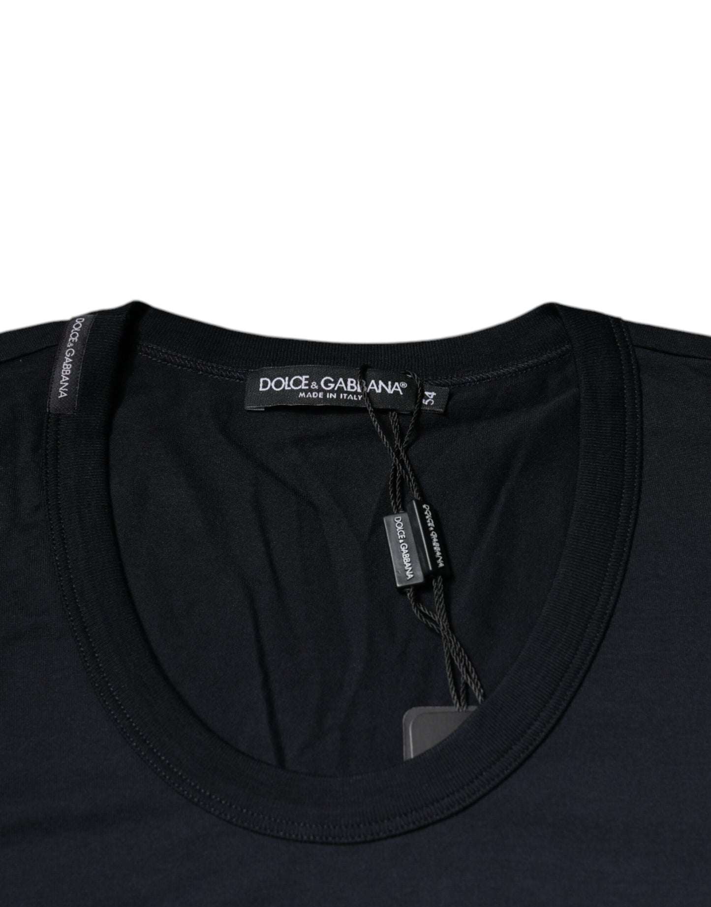 Dolce & Gabbana Black Cotton Crew Neck Short Sleeves T-shirt