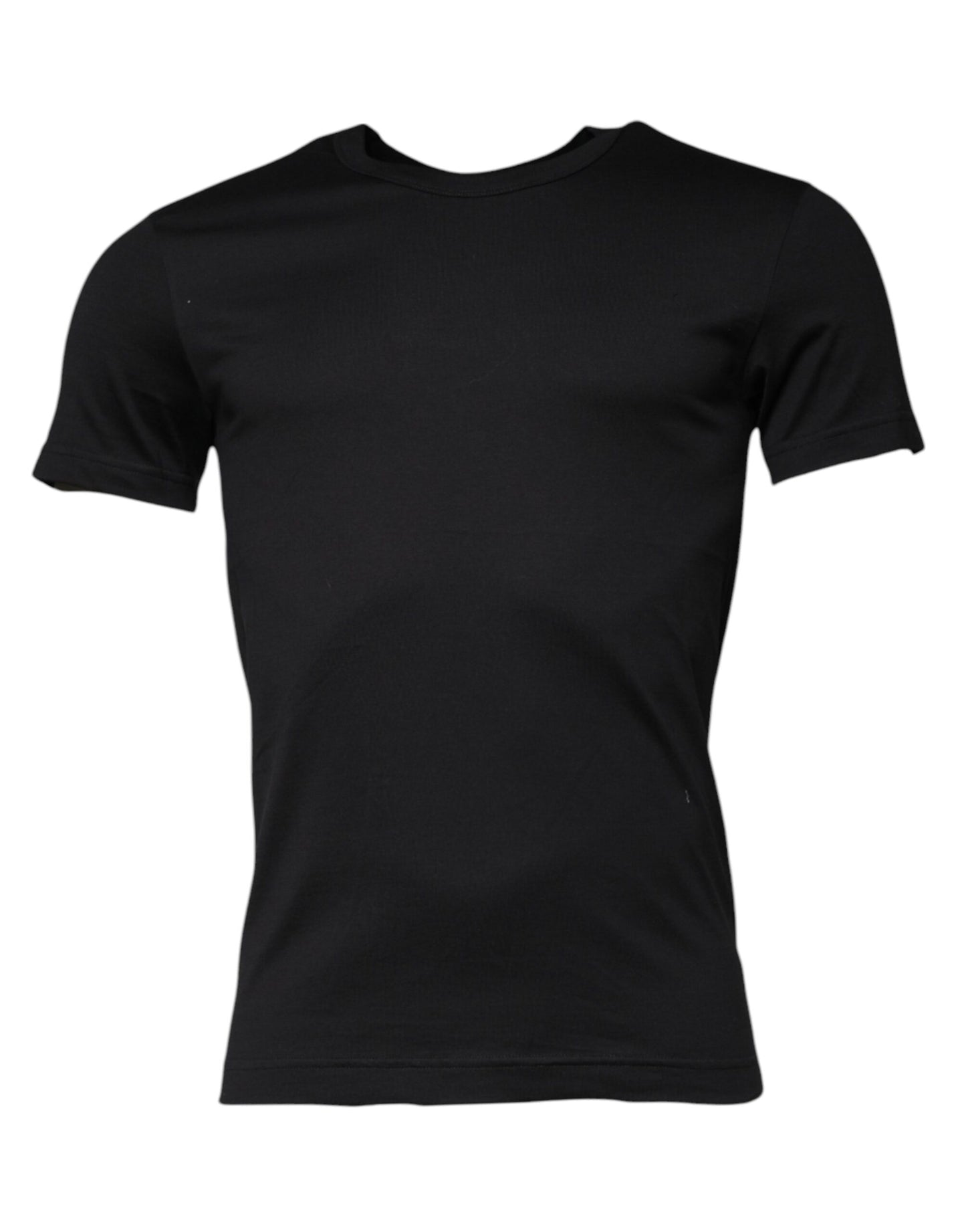 Dolce & Gabbana Black Cotton Crew Neck Short Sleeves T-shirt