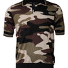 Multicolor Camouflage Collared Polo T-shirt