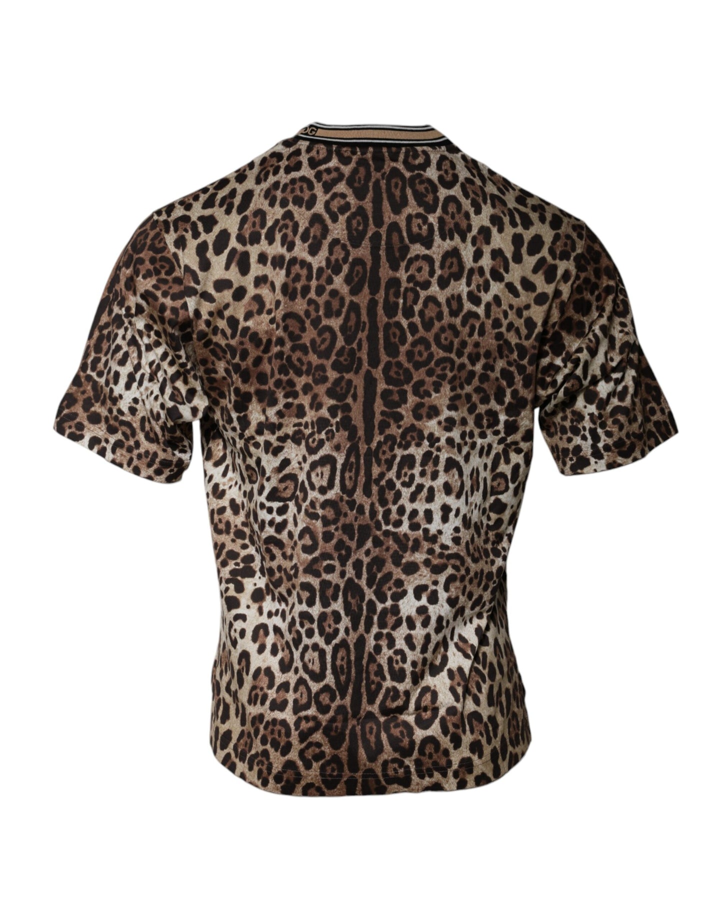 Dolce & Gabbana Brown Leopard Crew Neck Short Sleeve T-shirt