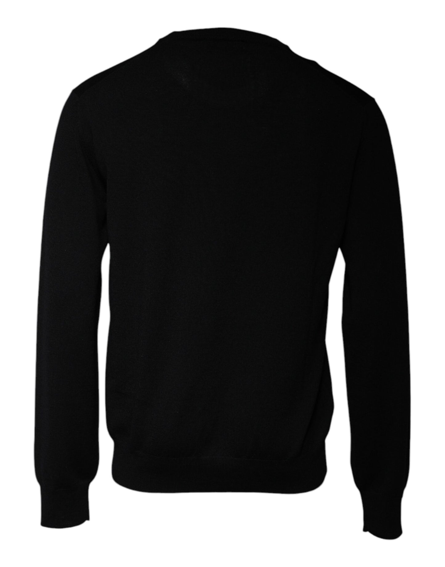 Dolce & Gabbana Black Wool Crew Neck Pullover Sweater