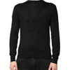 Dolce & Gabbana Black Cashmere Button Down Cardigan Sweater