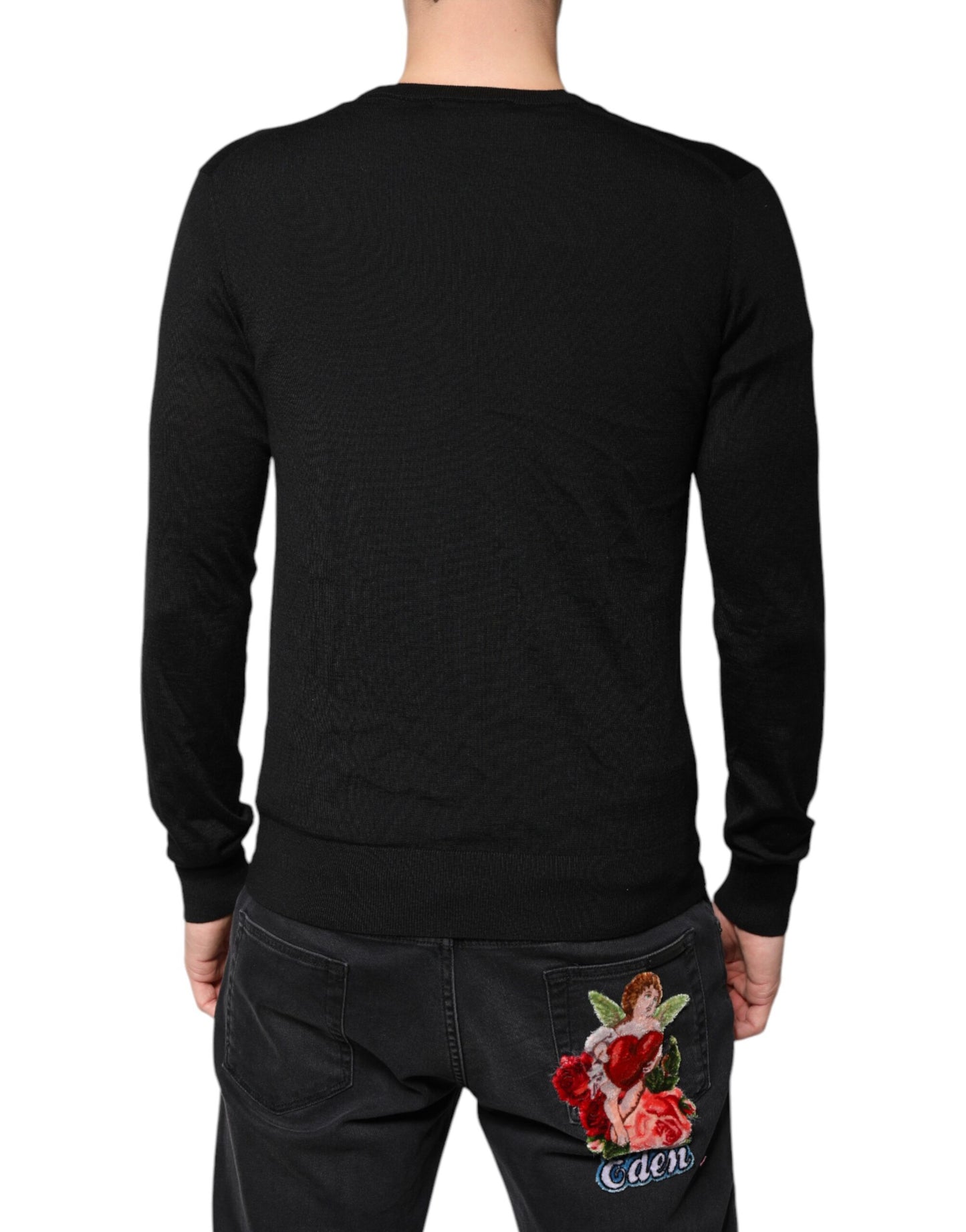 Dolce & Gabbana Black Cashmere Button Down Cardigan Sweater