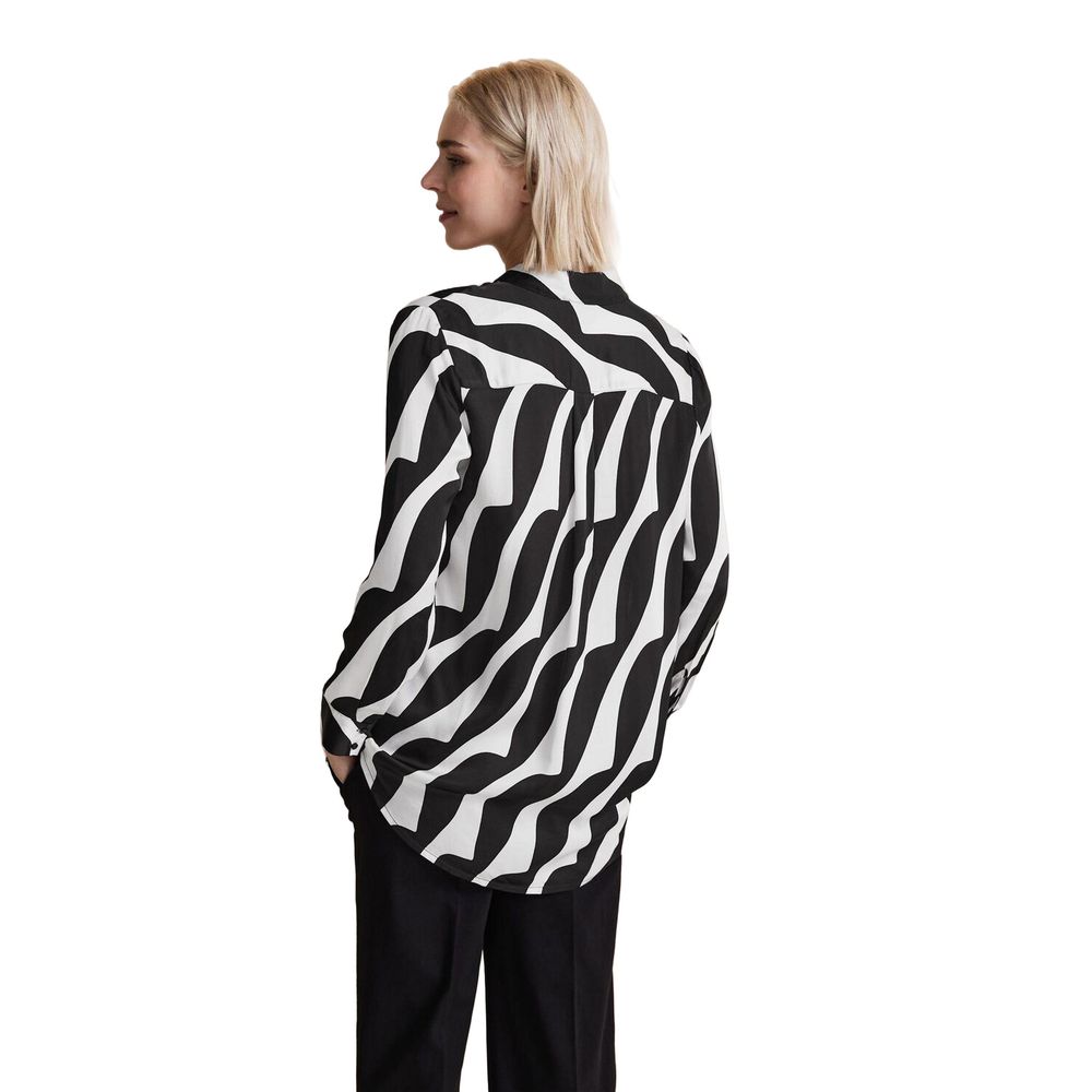 Street One Black And White Viscose Shirt