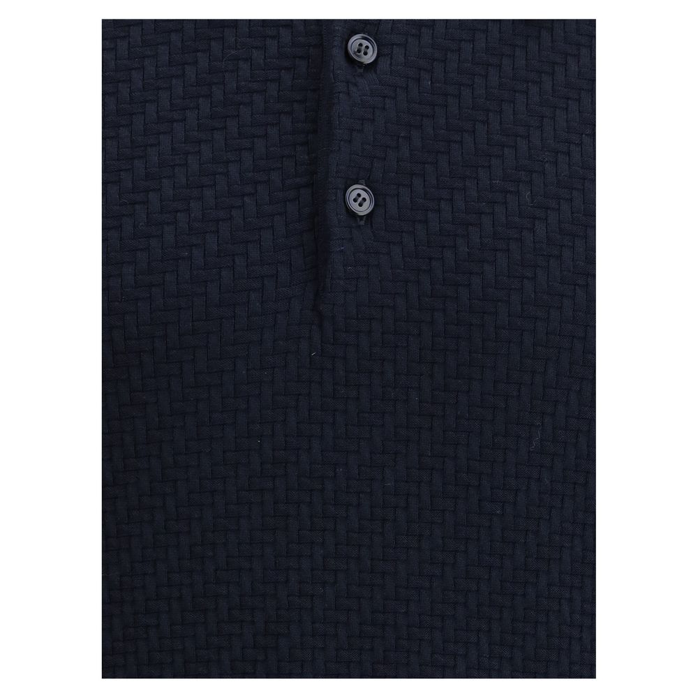 Brioni Polo Shirt with woven pattern.