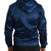 Dolce & Gabbana Blue Zipper Hooded DG Sport Sweater