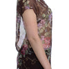 Dolce & Gabbana Elegant Floral Silk Blouse with Cap Sleeves