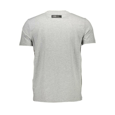 Plein Sport Gray Cotton Men T-Shirt