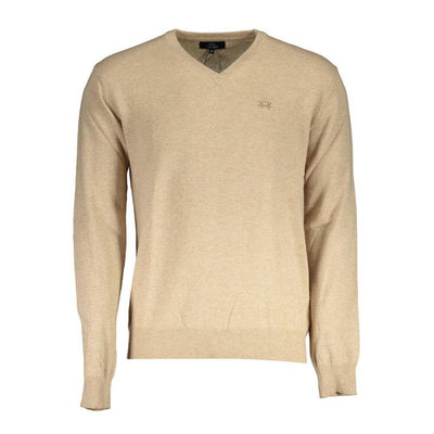 La Martina Beige Wool Men Sweater