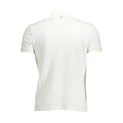 Napapijri White Cotton Men Polo Shirt