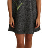 Dolce & Gabbana Houndstooth Floral Appliqué Shift Dress