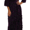 Dolce & Gabbana Elegant Fringe Sheath Dress in Purple & Black