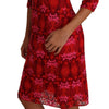 Dolce & Gabbana Elegant Floral Crochet Knee-Length Dress