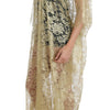 Dolce & Gabbana Golden Floral Lace Kaftan Sundress