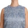 Dolce & Gabbana Elegant Light Blue Fringe Shift Dress