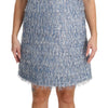 Dolce & Gabbana Elegant Light Blue Fringe Shift Dress