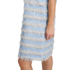 Dolce & Gabbana Elegant Light Blue Fringe Shift Dress