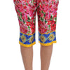 Dolce & Gabbana Multicolor Floral Silk Capri Pants