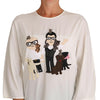 Dolce & Gabbana Chic Figure Family Applique Silk Top