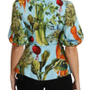 Dolce & Gabbana Vegetable Print Silk Top Extravaganza