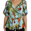 Dolce & Gabbana Vegetable Print Silk Top Extravaganza