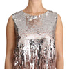 Dolce & Gabbana Golden Pink Sequined Fringe Elegance Top