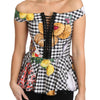 Dolce & Gabbana Chic Checkered Corset Top Blouse