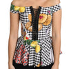 Dolce & Gabbana Chic Checkered Corset Top Blouse