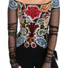 Dolce & Gabbana Elegant Floral Applique Long Sleeve Top