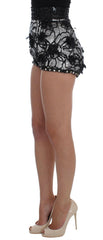 Sequined High Waist Designer Mini Shorts