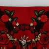 Dolce & Gabbana Ravishing Red Silk Embroidered Shorts