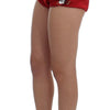 Dolce & Gabbana Red Silk Crystal-Embellished High Waist Shorts