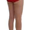 Dolce & Gabbana Glamorous Red Silk Floral Embroidered Shorts