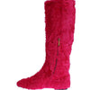 Dolce & Gabbana Elegant Pink Lambskin Fur Boots