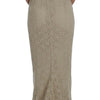 Dolce & Gabbana Elegant Beige Floral Cutout Maxi Dress