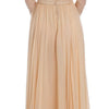 Dolce & Gabbana Elegant Beige Silk Full Length Sheath Dress