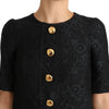 Dolce & Gabbana Elegant Black Button Embellished Mini Dress