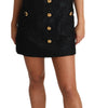 Dolce & Gabbana Elegant Black Button Embellished Mini Dress