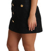 Dolce & Gabbana Elegant Black Button Embellished Mini Dress