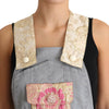 Dolce & Gabbana Exquisite Floral Embellished Denim Overalls