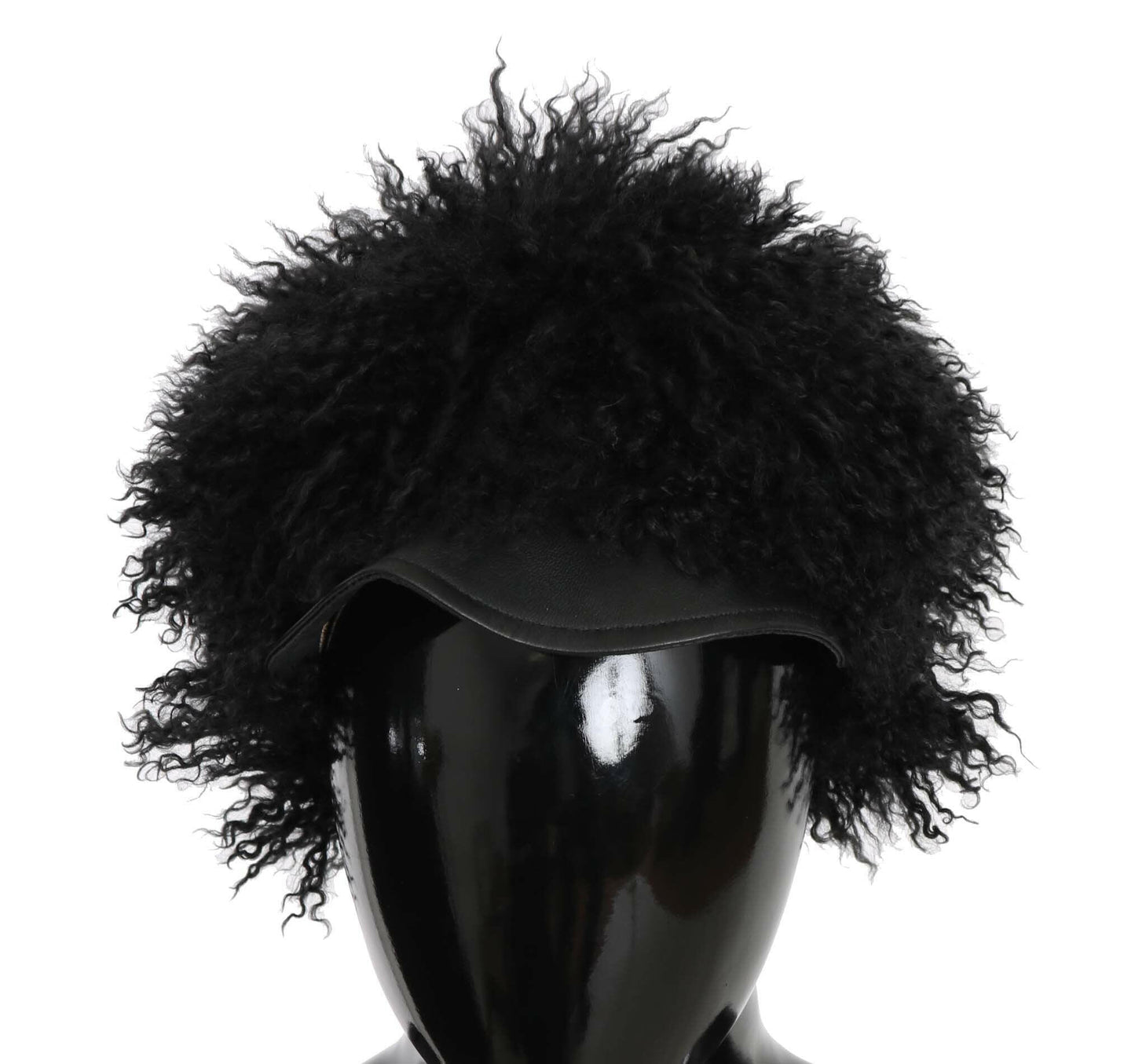 Dolce & Gabbana Chic Black Gatsby Cap in Tibet Lamb Fur